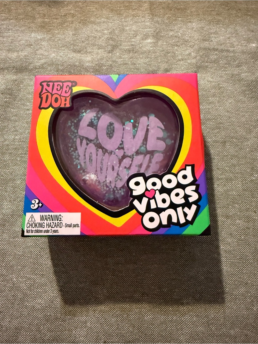 NeedDoh Good Vibes Only Purple Heart Stress Ball - Love Yourself